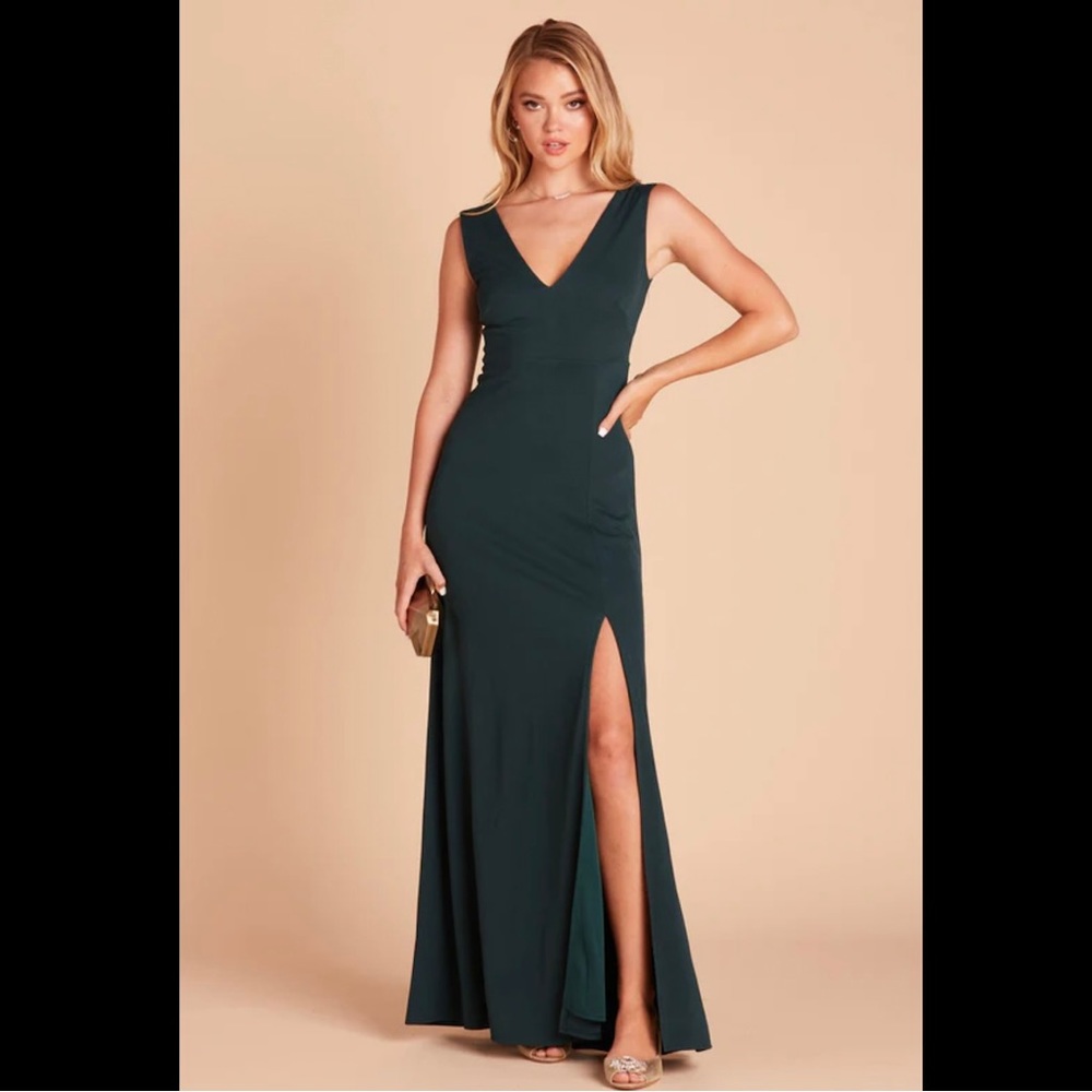 Birdy Grey Shamin Crepe Emerald Bridesmaid Dress